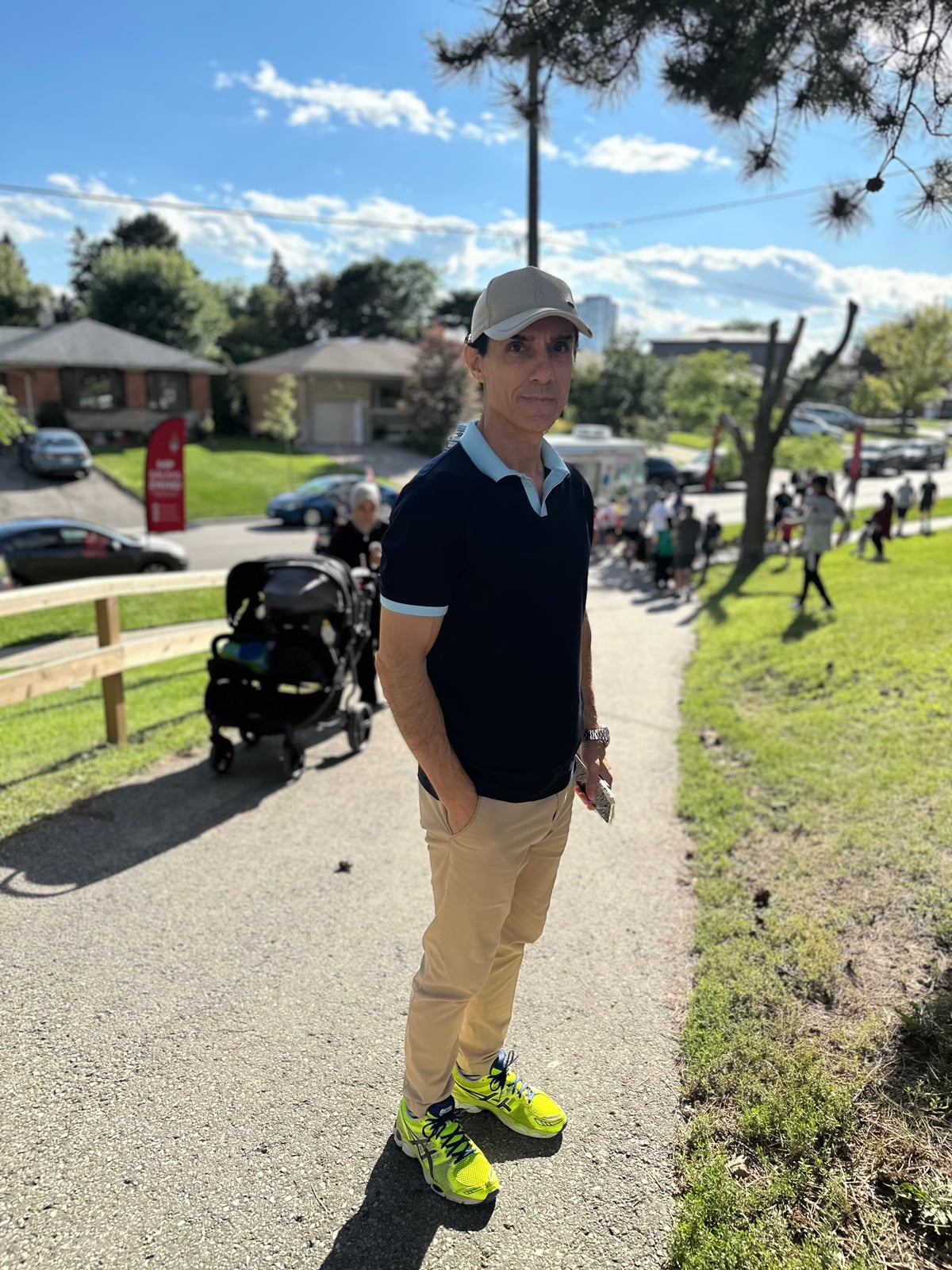 Sinan Erdemir on the path at a Don Valley East community event